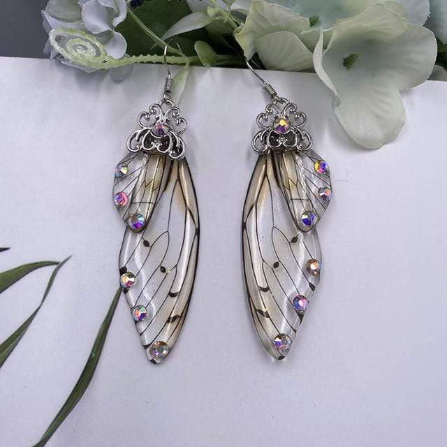 Fairy Wing Statement Earrings-BUNNYKACHU