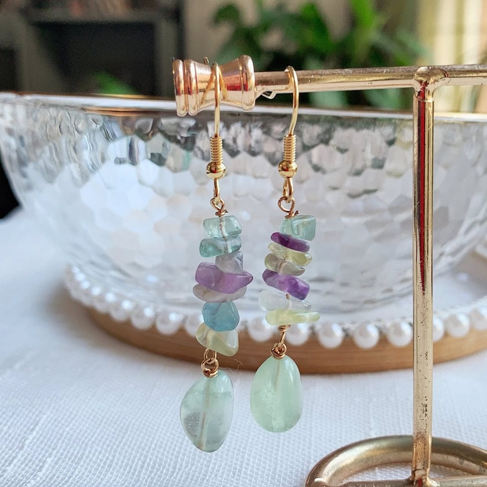 Long Crystal Drop Earrings-BUNNYKACHU