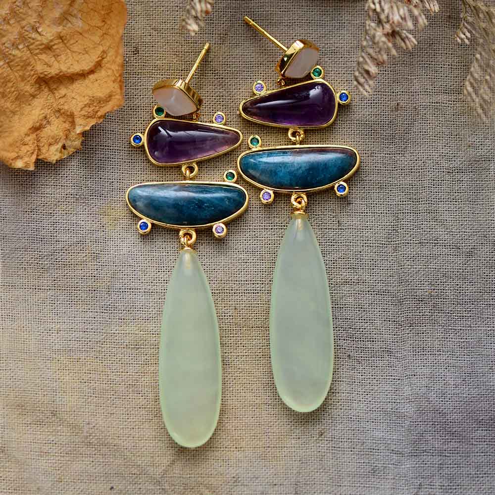 Galaxy Tear Drop Earrings-BUNNYKACHU