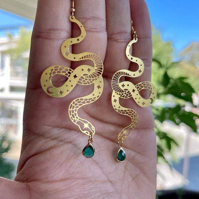 Gold Serpents Earrings-BUNNYKACHU