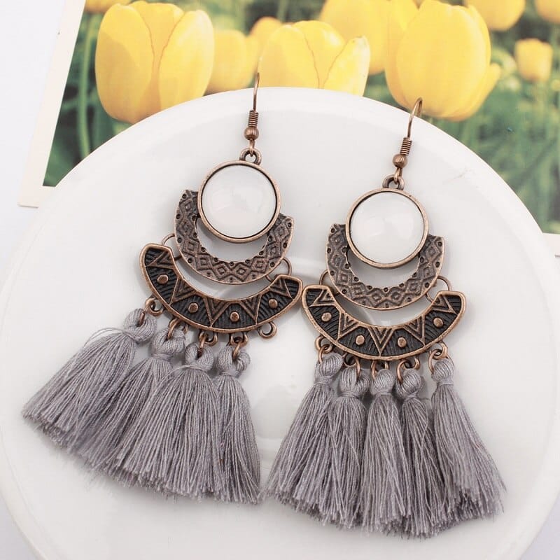 Boho Tasseled Dangle Earrings-BUNNYKACHU