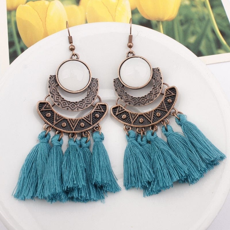 Boho Tasseled Dangle Earrings-BUNNYKACHU