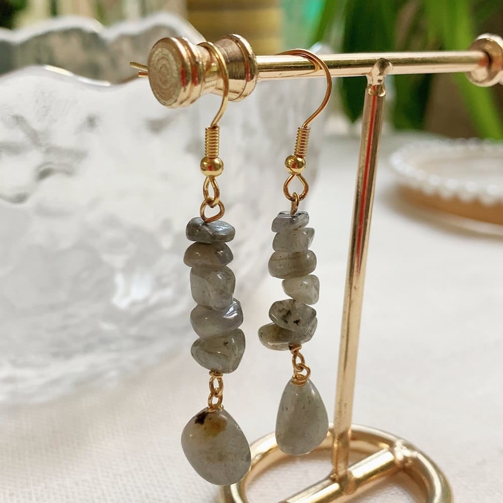 Long Crystal Drop Earrings-BUNNYKACHU