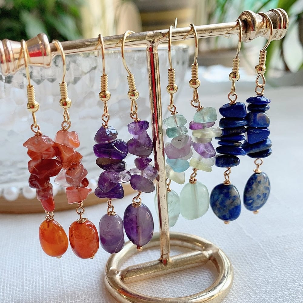 Long Crystal Drop Earrings-BUNNYKACHU