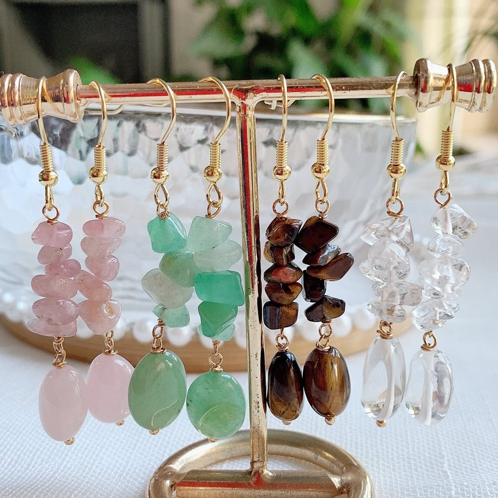 Long Crystal Drop Earrings-BUNNYKACHU