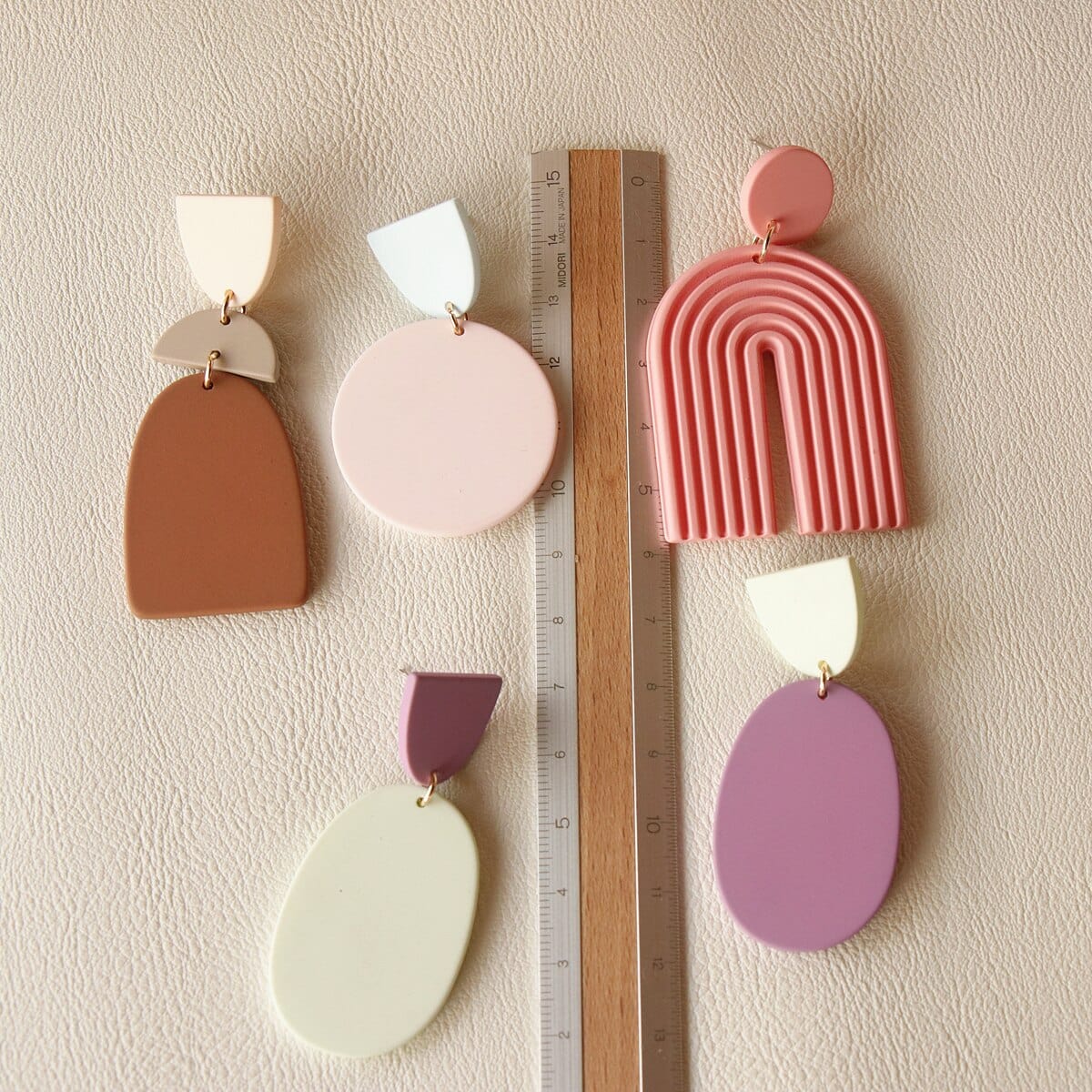 Macaron Geometric Dangle Earrings-BUNNYKACHU