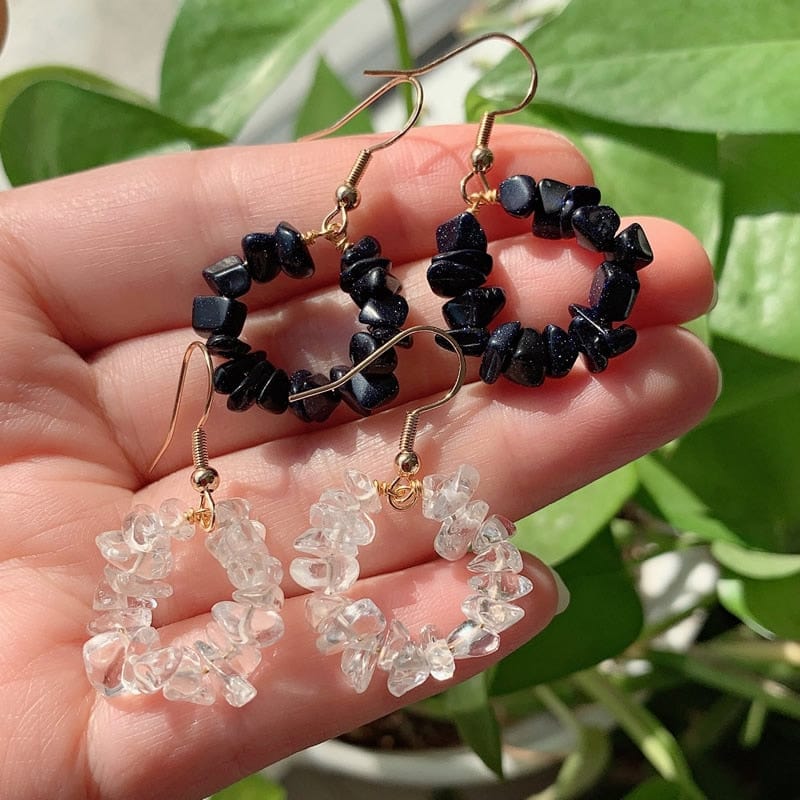 Natural Crystal Beads Earring-BUNNYKACHU