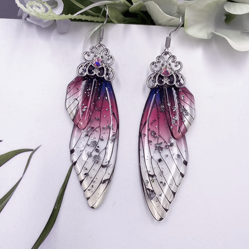 Fairy Wing Statement Earrings-BUNNYKACHU