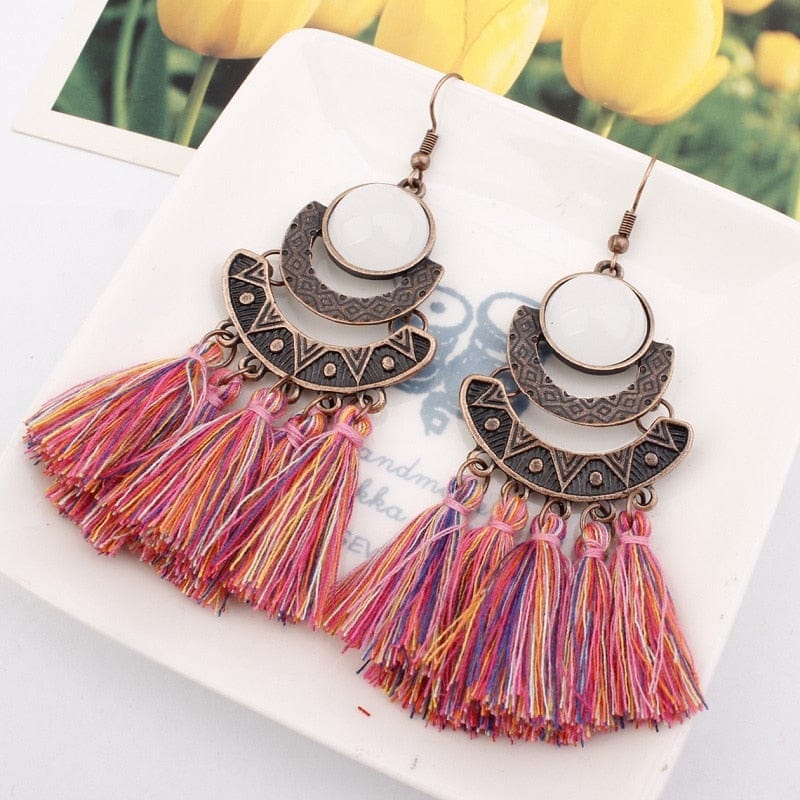 Boho Tasseled Dangle Earrings-BUNNYKACHU