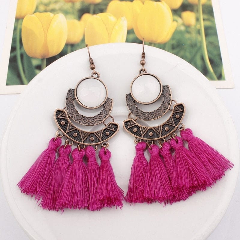 Boho Tasseled Dangle Earrings-BUNNYKACHU