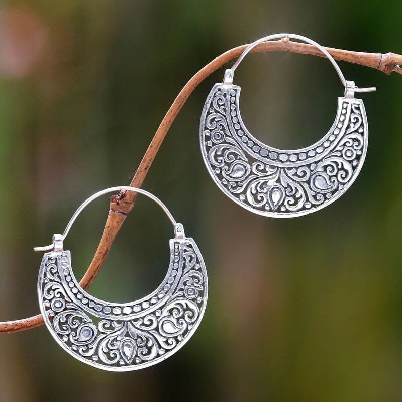 Semi Circle Boho Hoop Earrings-BUNNYKACHU