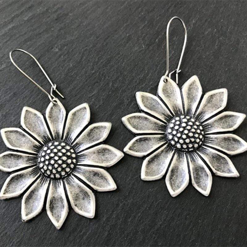 Boho Sunflower Drop Earrings-BUNNYKACHU