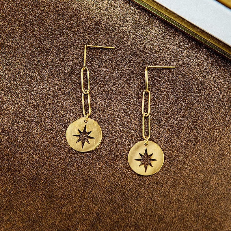Star Chain Earrings-BUNNYKACHU