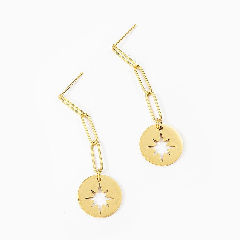 Star Chain Earrings-BUNNYKACHU