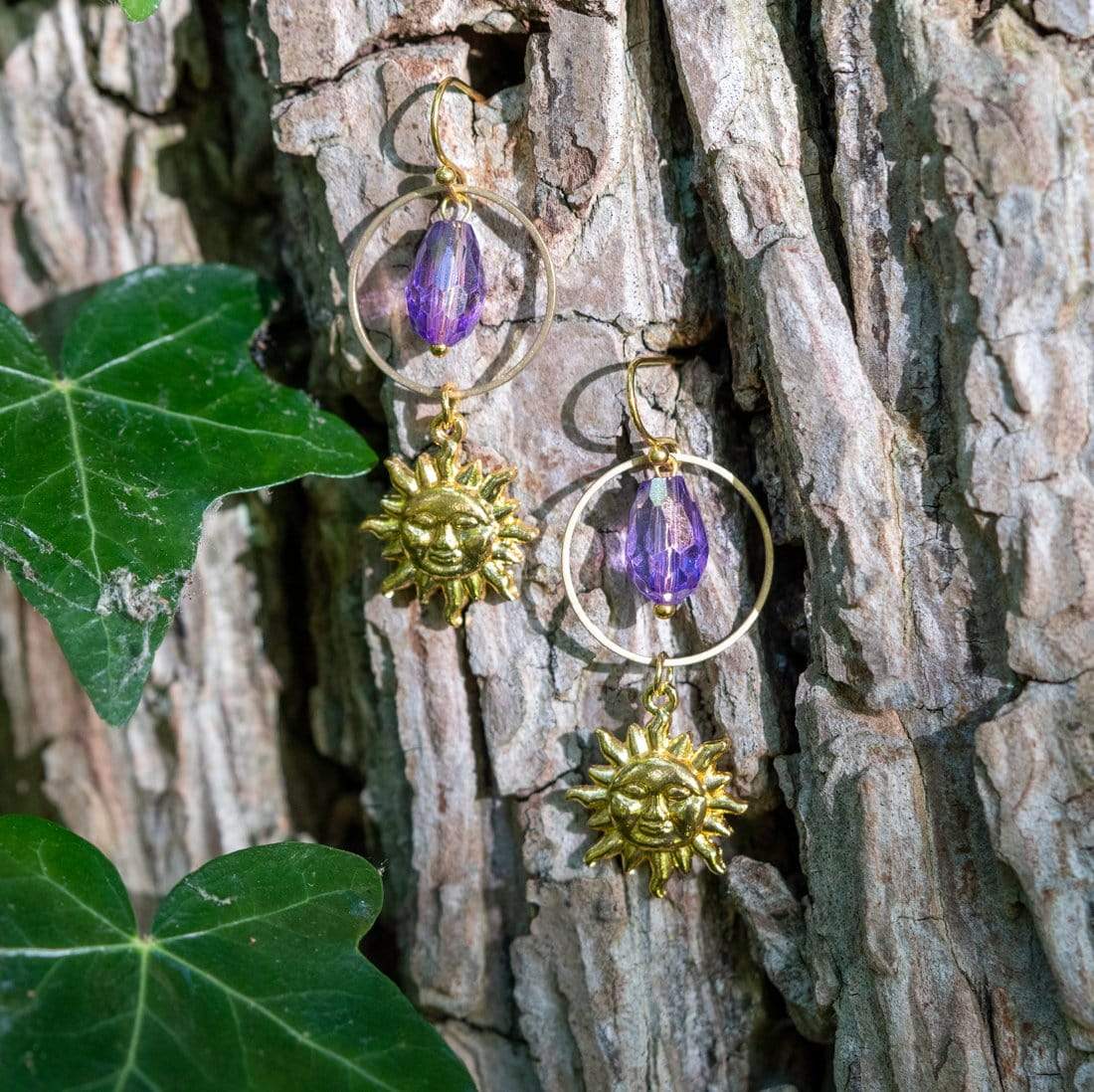 Sun Earrings with Beads-BUNNYKACHU