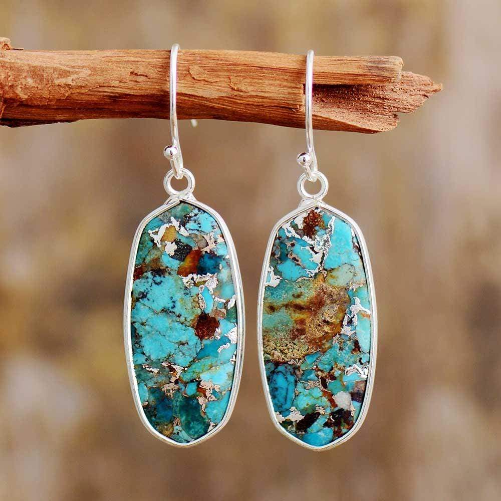 Turquoise Natural Stone Earrings-BUNNYKACHU