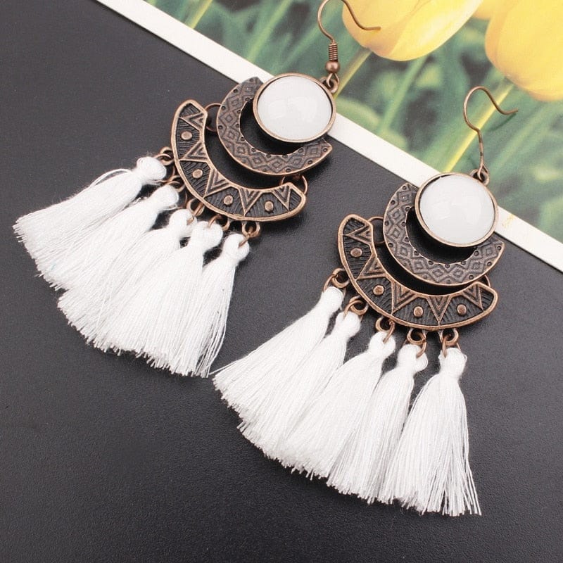 Boho Tasseled Dangle Earrings-BUNNYKACHU