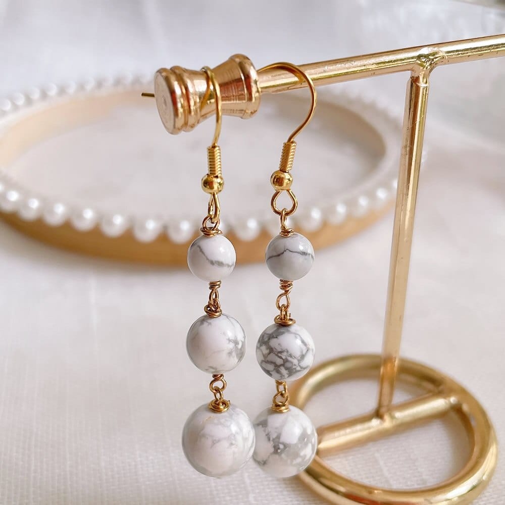 Natural Crystal Drop Earring-BUNNYKACHU