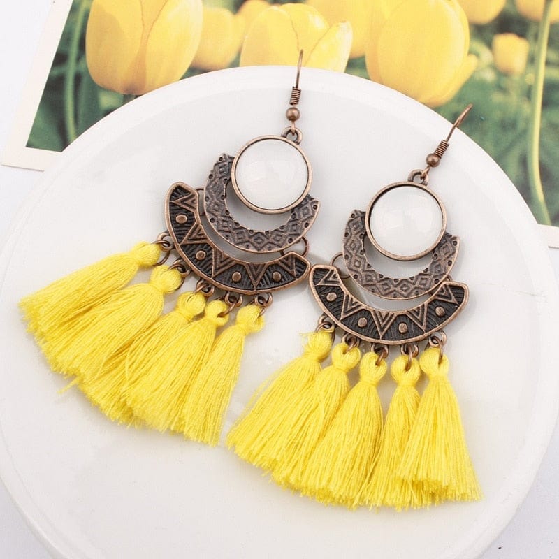 Boho Tasseled Dangle Earrings-BUNNYKACHU