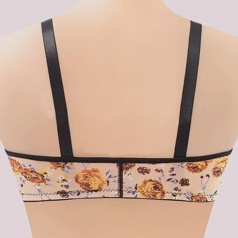 Helen Bra-Women's front buckle gathered print bra