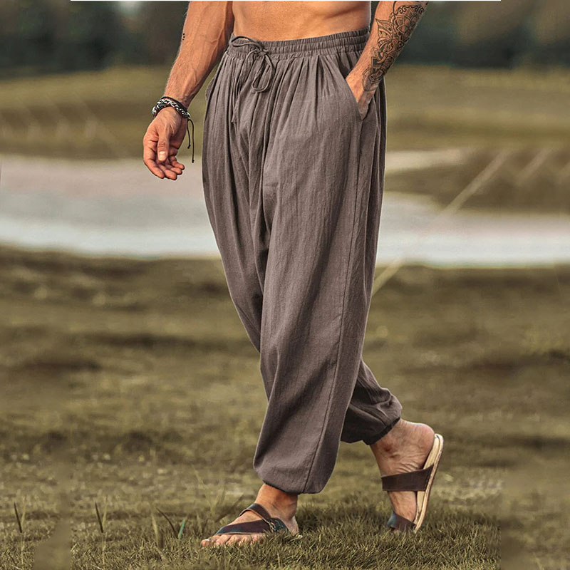 Mens linen harem on sale pants