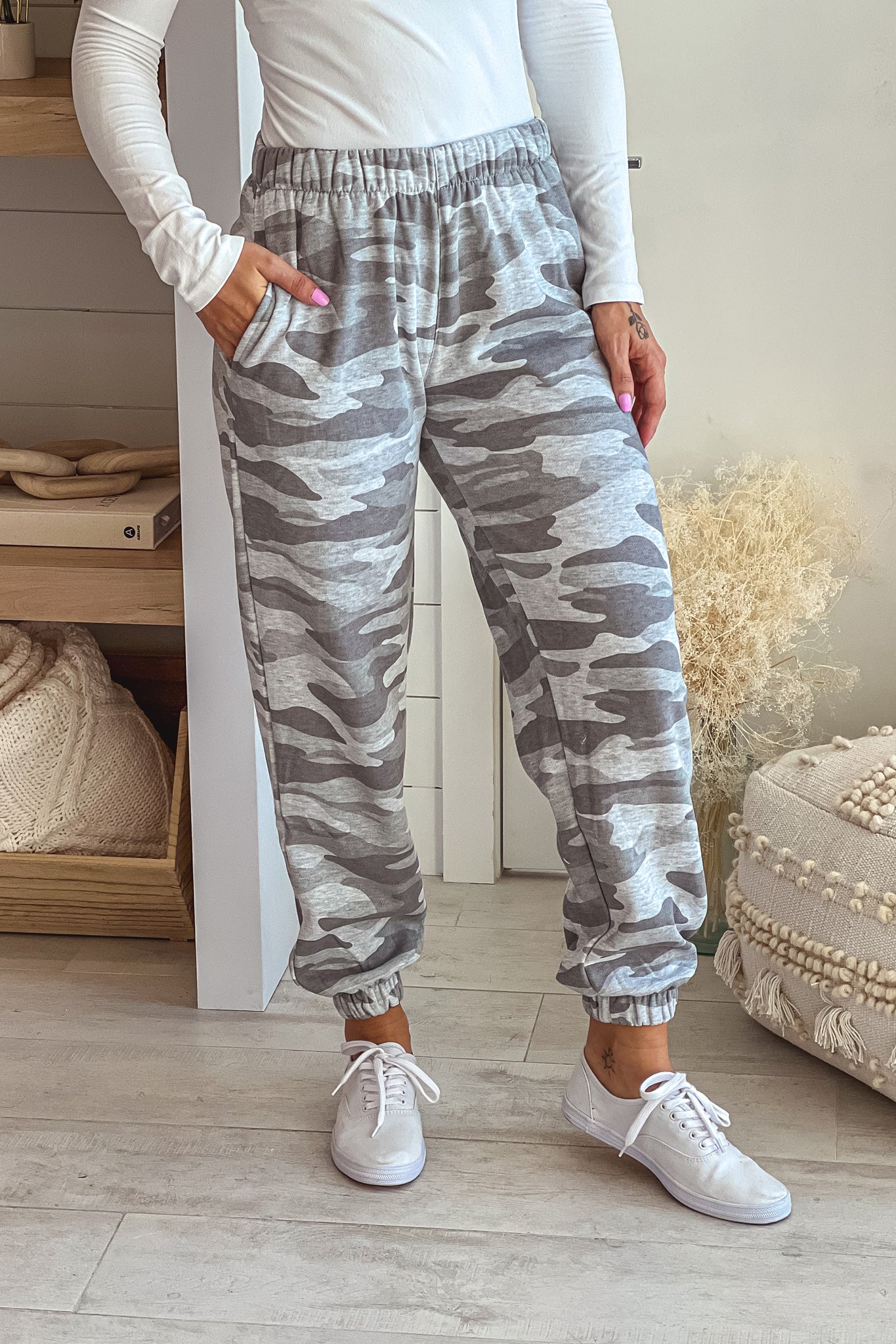 Light grey 2025 camo joggers