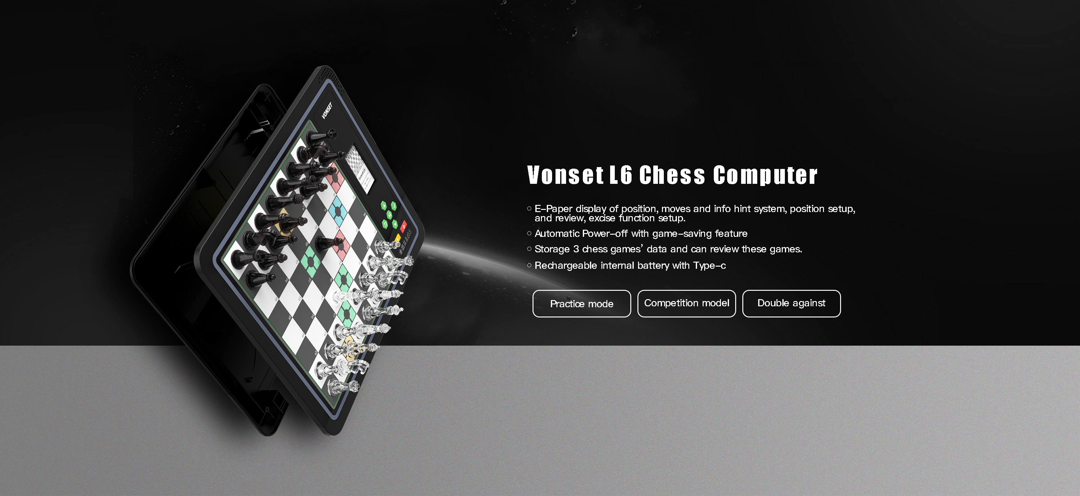  Vonset Core L6 Computer Chess Game Electronic Chess Set  Computer Chess Board with LED Light Chess Computer for Adults and Kids with  Double Queen Pieces for Beginners : Everything Else