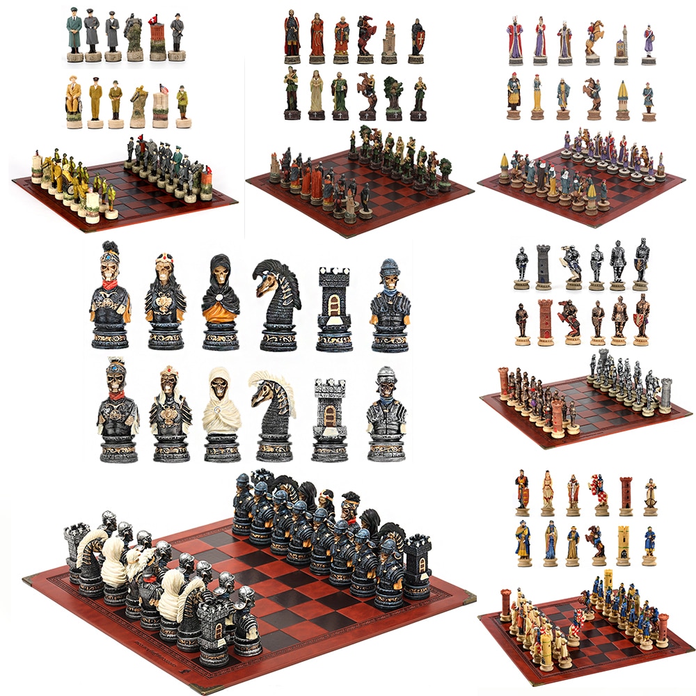 Metal theme chess sets