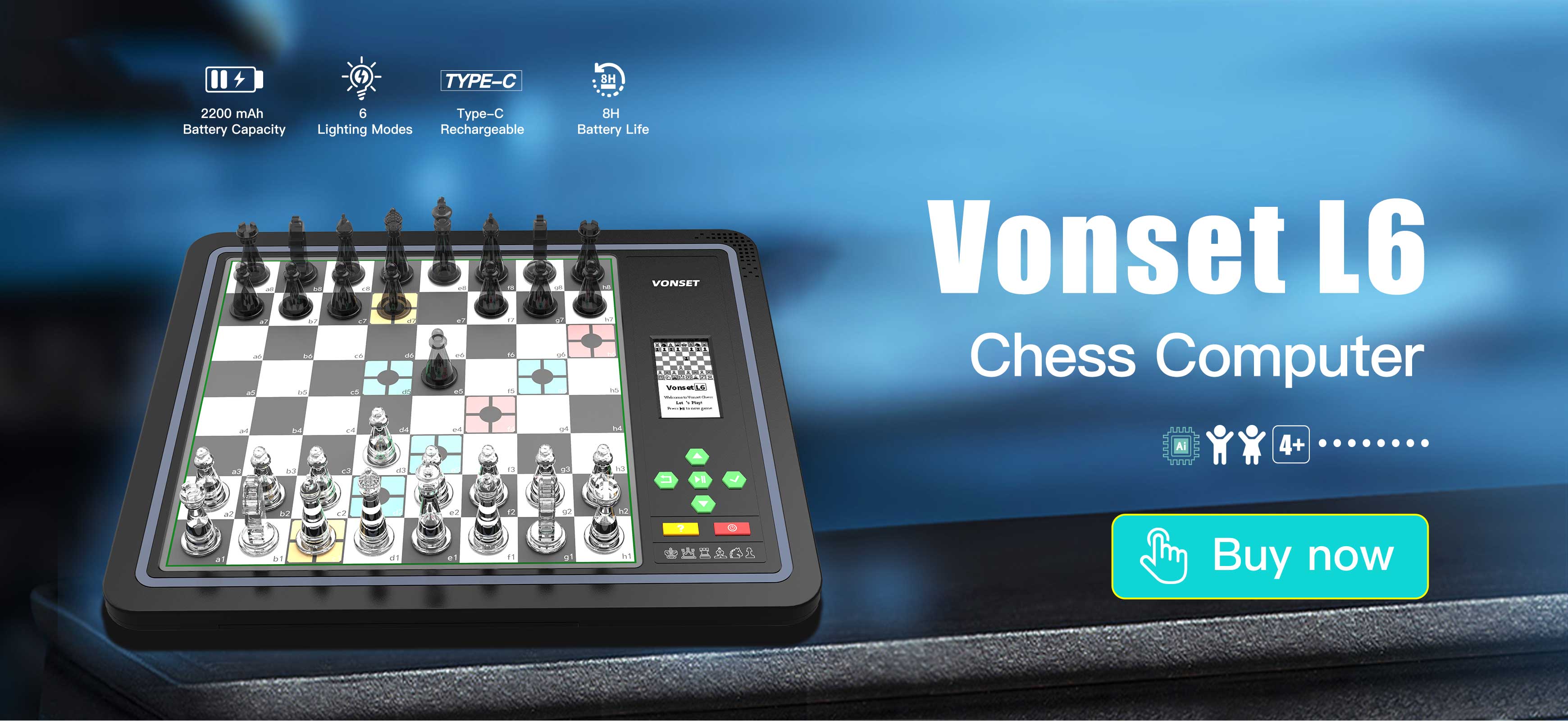  Electronic Chess Sets Vonset M986 Magnetic Electronic Chess  Board Chess Computer Chess Game Travel Chess for Kids and Adults Toys Gift  to Practice Chess Learn Chess for Beginners : Toys 