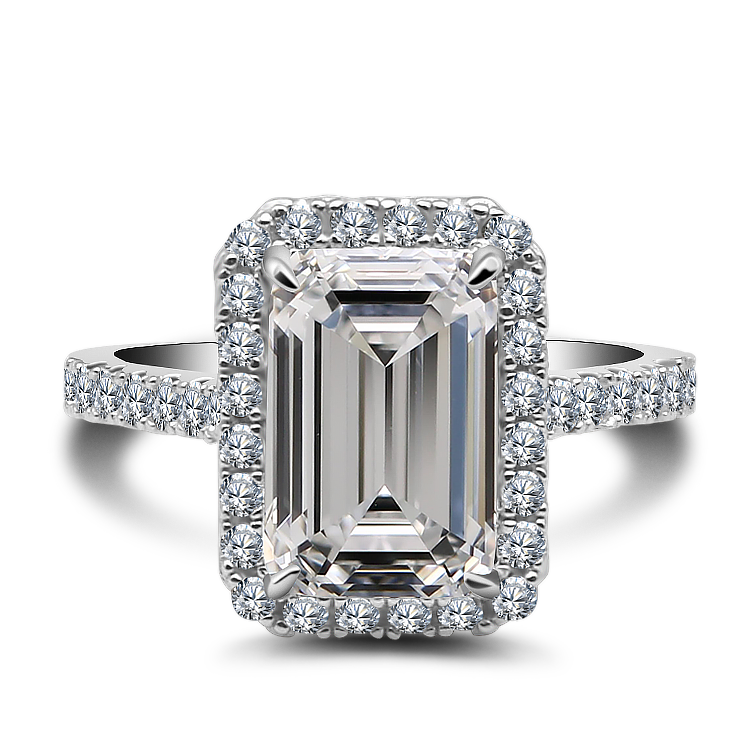 Rinxe Classic Handmade Emerald Cut Sterling Silver Party Anniversary Ring