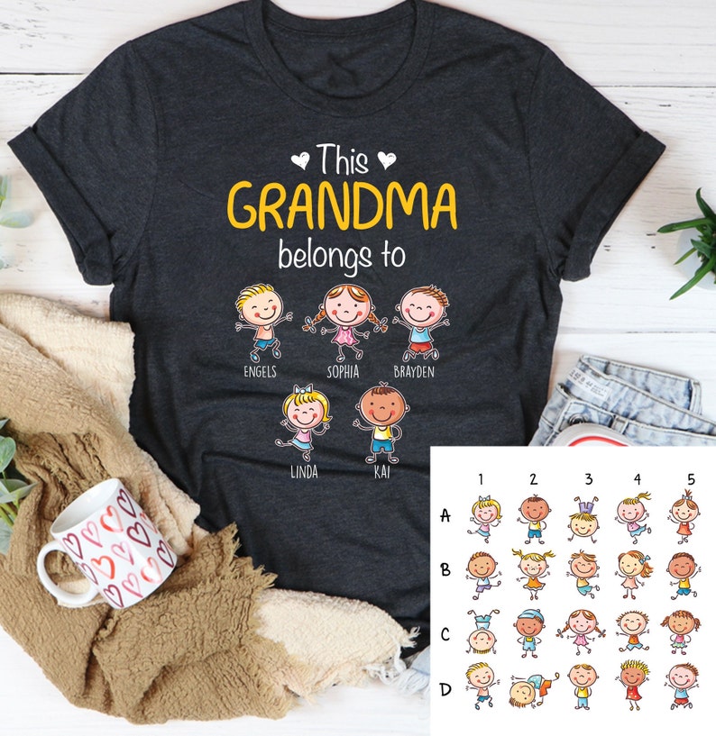 This Grandma Belongs To, Grandma Childrens Names Shirt, Personalized Grandma Shirt, Grandma With Grandkids Name Shirt, Grandma Gift