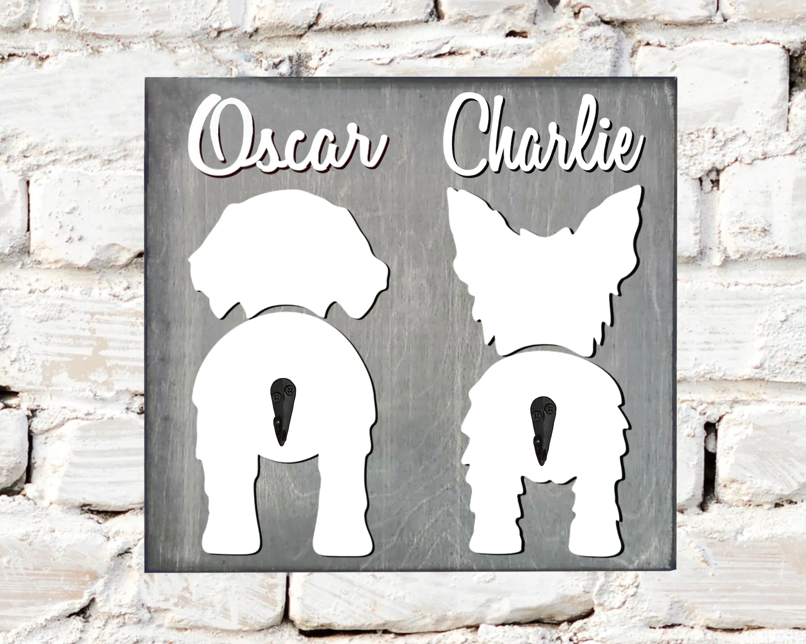 2 dog-Personalized dog key hanger, gifts for dog lovers, housewarming pet gifts, dog gifts.