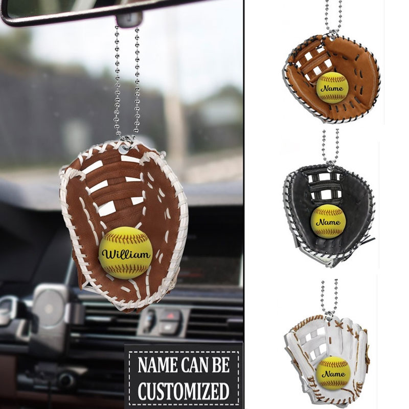 Personalized Softball enthusiasts Acrylic Ornament