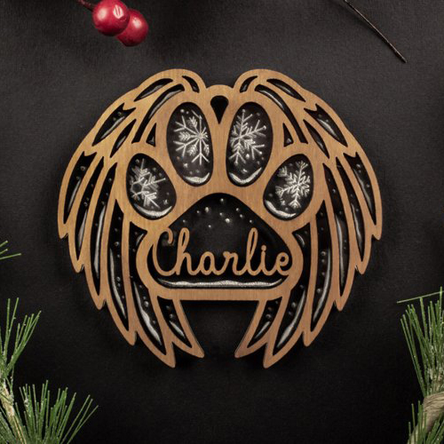 Personalized Dog Paws Christmas Ornaments