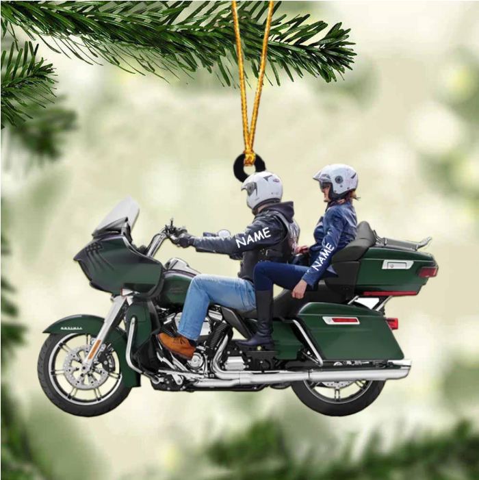 2022 New Release Personalized Biker Couple Motorcycle Ornament