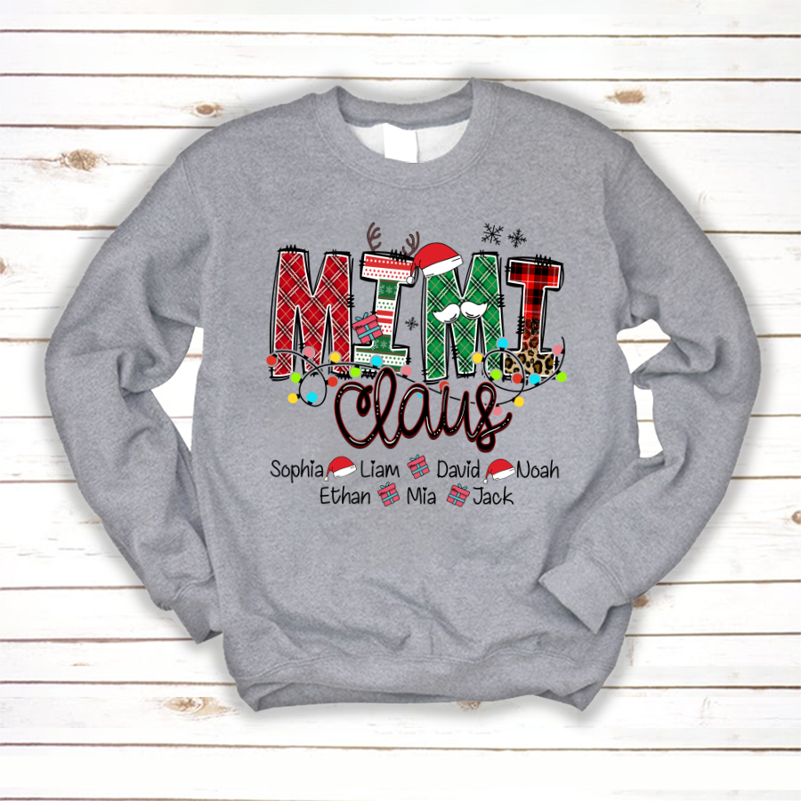 Merry Christmas Leopard Mimi Claus And Kids LTP01 Sweatshirt