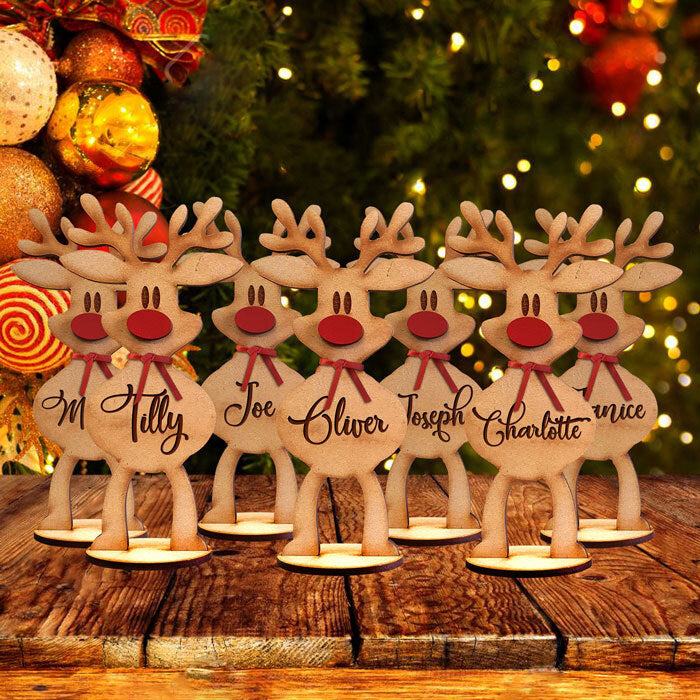 Christmas Is Where Cutest Reindeer Of All - Personalized Custom Reindeer Christmas Place Names - Christmas Decoration, Keepsake Gift, Table Decoration, Favors, Christmas Gift