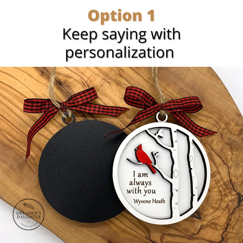 Personalized condolences for men/women, mom/dad cardinals memorial gift - we are always with you and thinking of you.