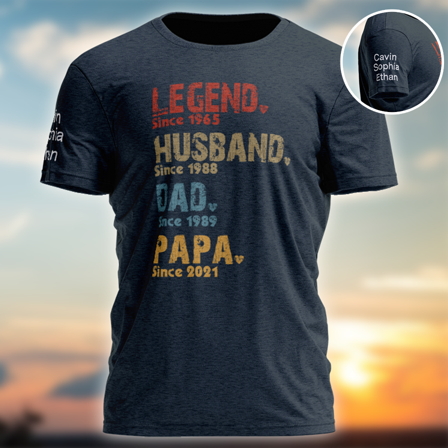 Personalized Legend husband dad papa since T-shirt