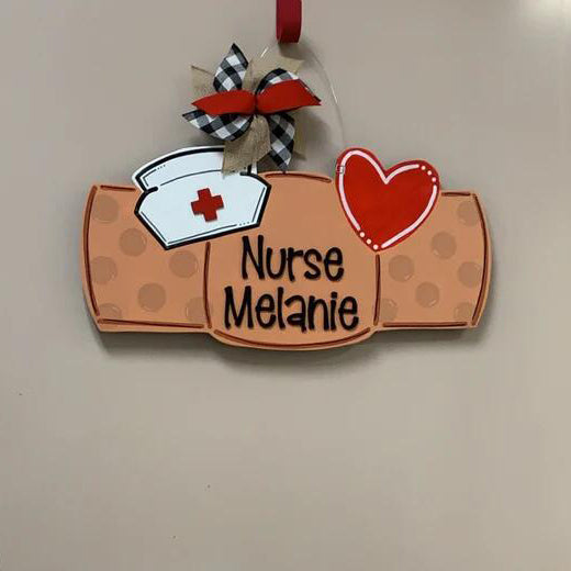 Personalized customizable nurse door hanger, Handmade wooden nurse door sign, Nurse Appreciation Gift