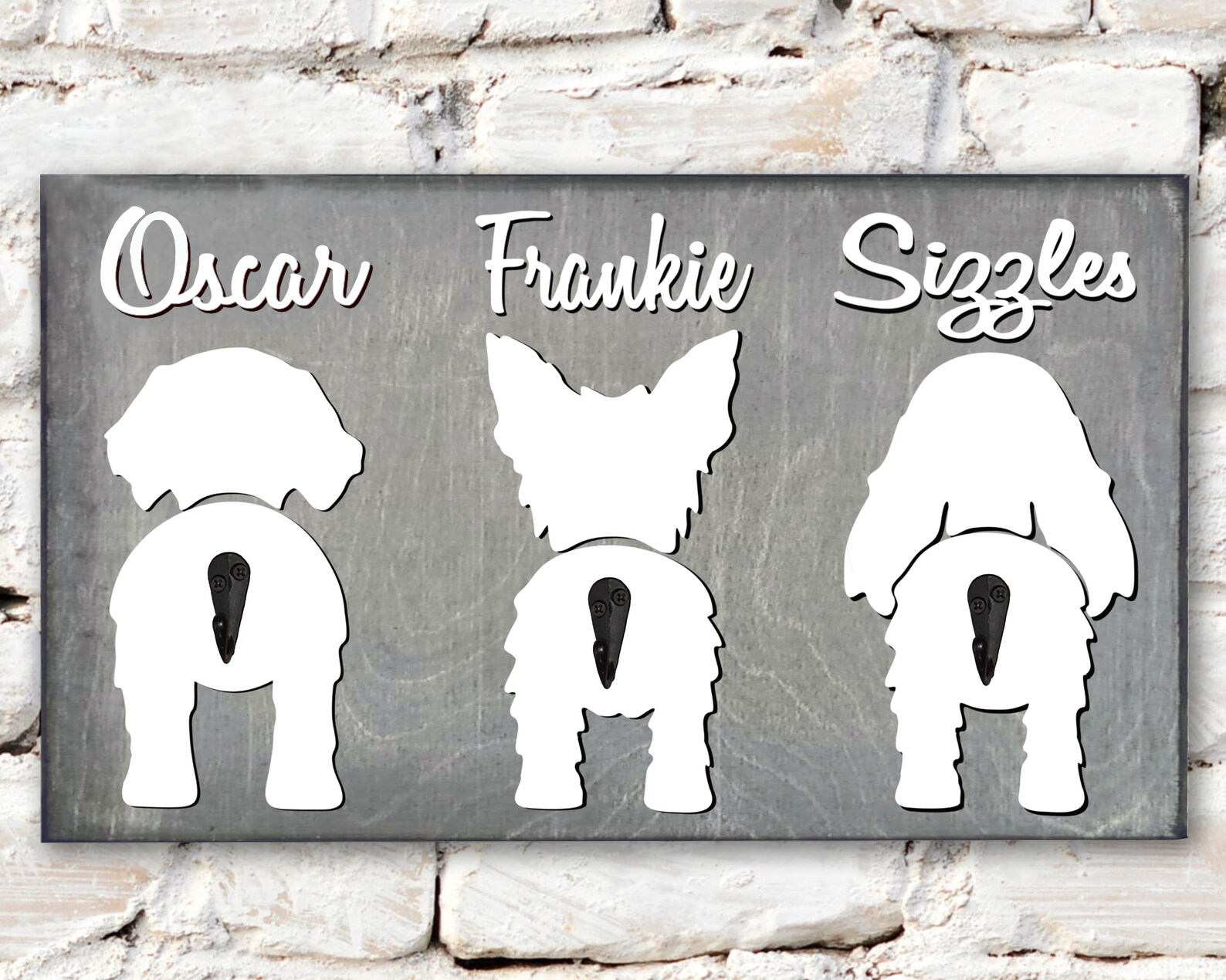3 dog-Personalized dog key hanger, gifts for dog lovers, housewarming pet gifts, dog gifts.