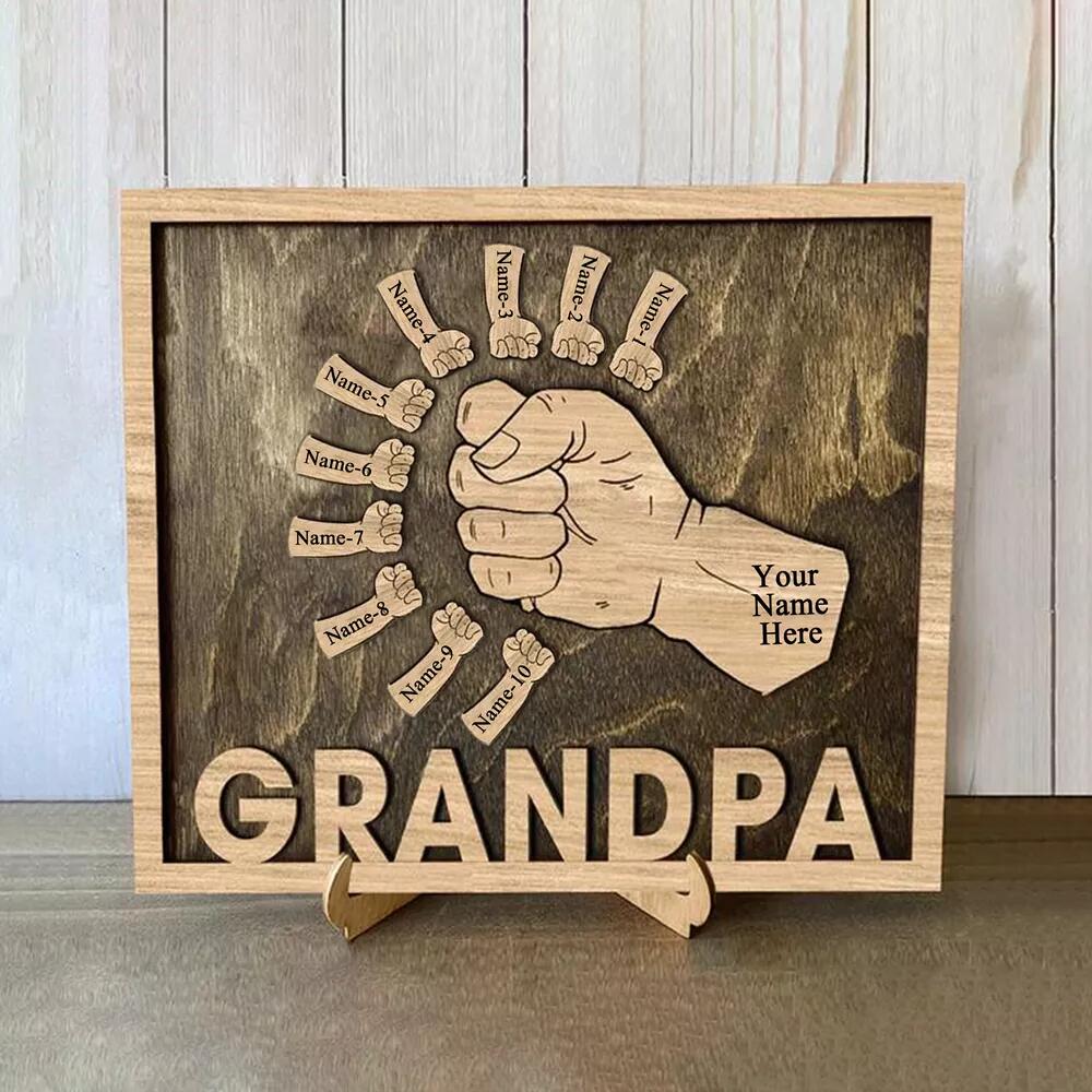 1-10 Names-Personalized Customized Father's Day Home Decor Plaque Gift