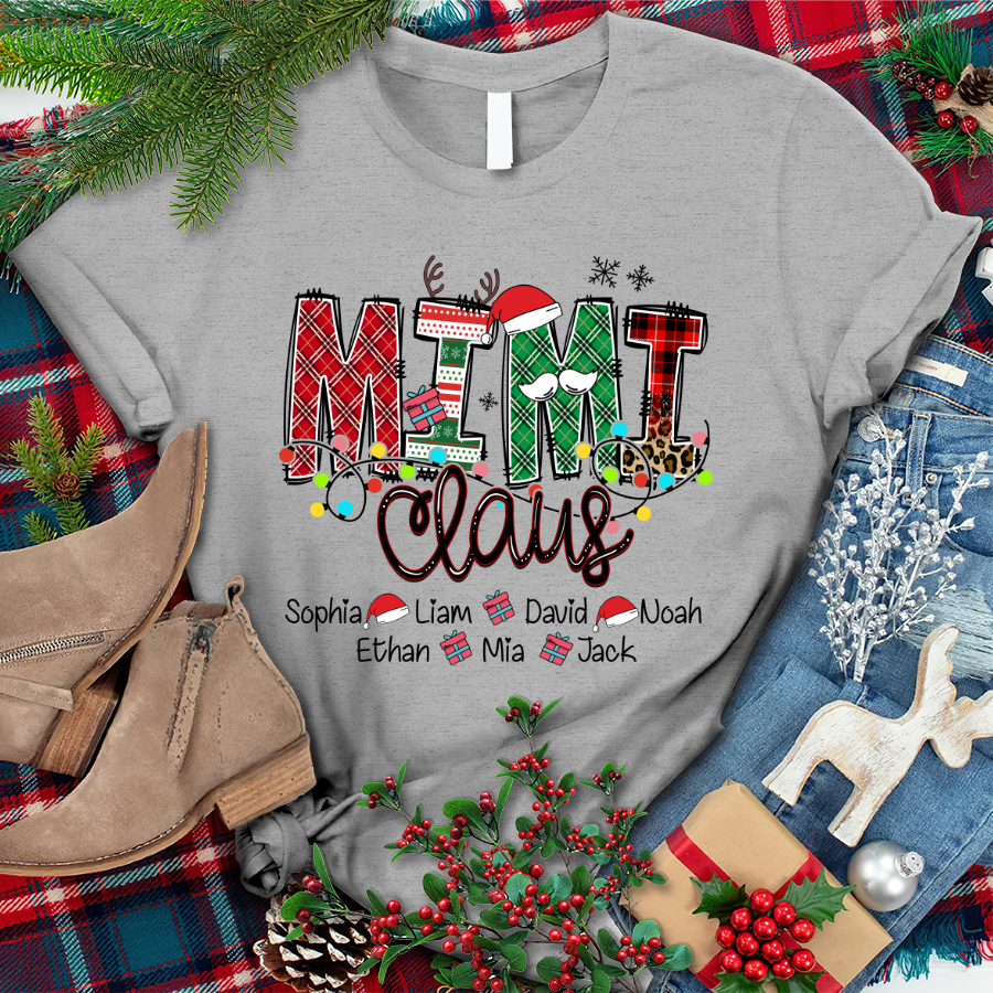 Merry Christmas Leopard Mimi Claus And Kids LTP01 T-Shirt