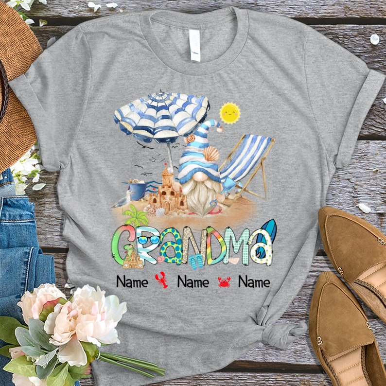 Personalized Gnome Summer Grandma And Grandkids T-Shirt