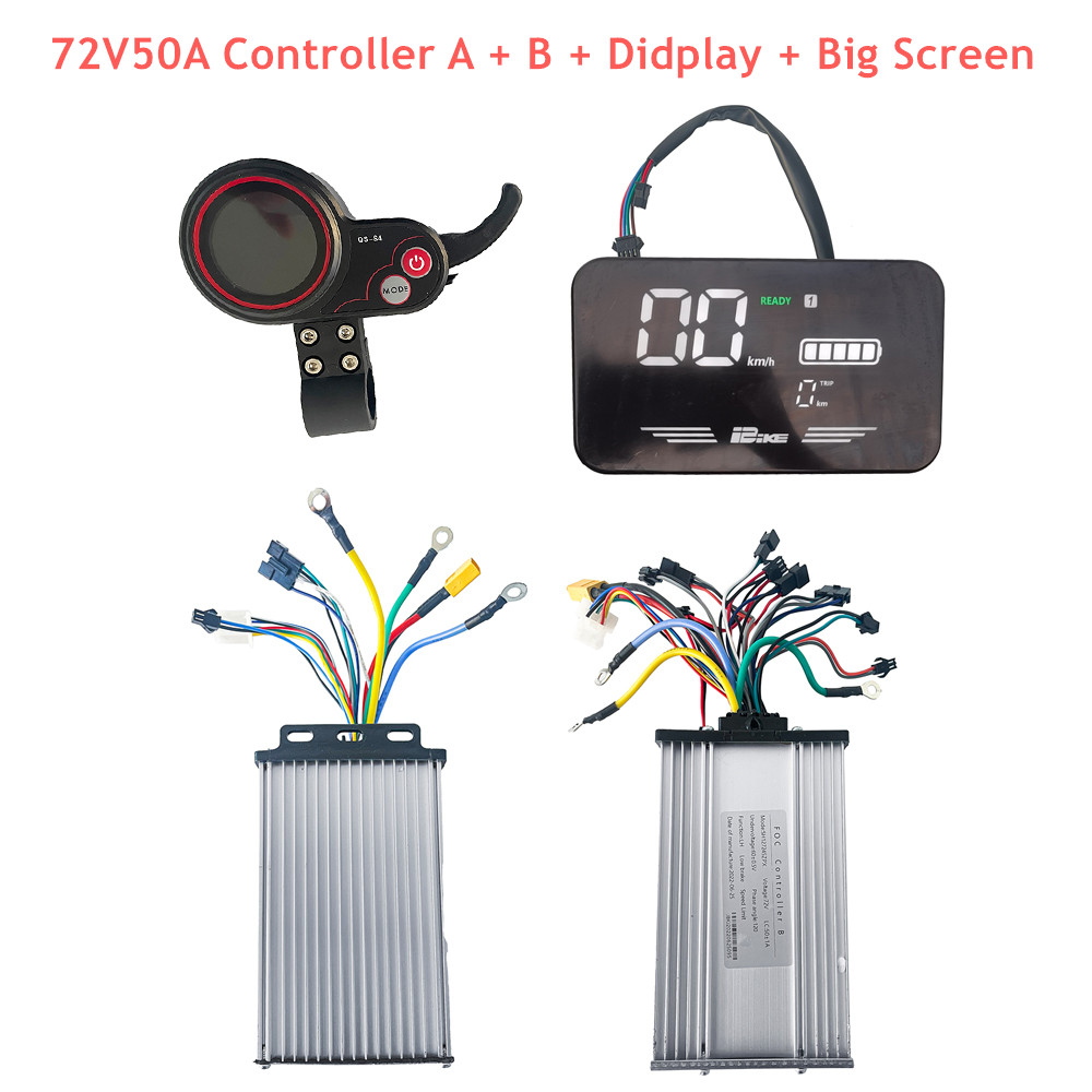 JB FOC Sine Wave 72V 50A Electric Scooter Controller for 6000w - 8000W 10000W 12000w e scooter QS-S4 Display PCB Big Screen Accelerator