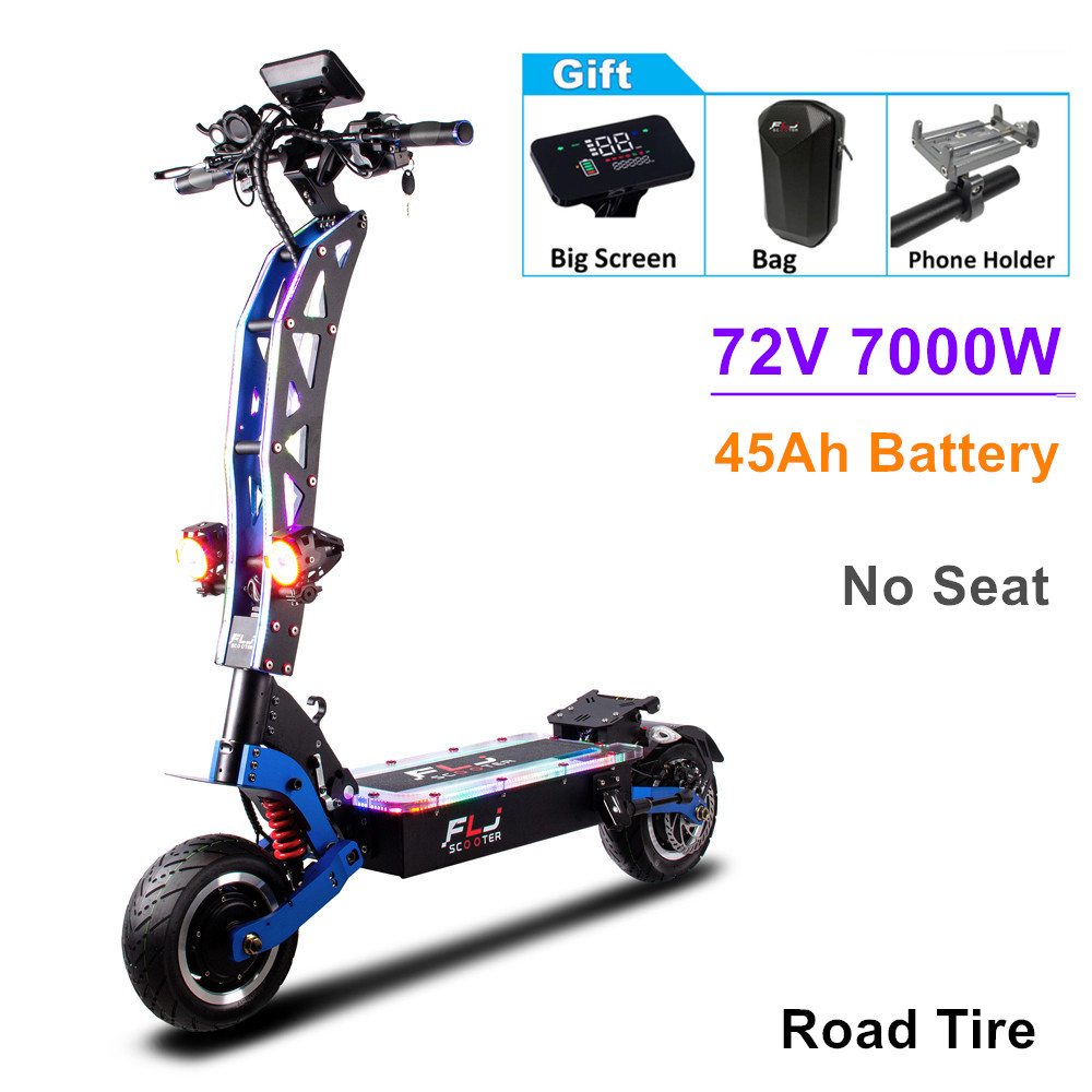 FLJ SK3 pro 72V 7000W Electric Scooter with Strong power 11inch Dual engines E Bike foldable adults kickscooter E Scooter