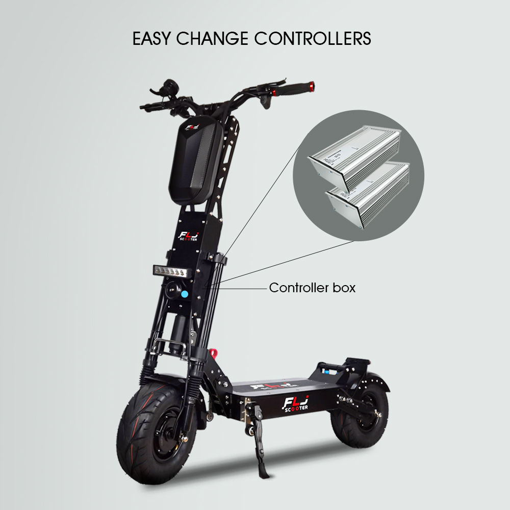 FLJ K6 13inch Fat Tire 6000W Electric Scooter with 60V 40-80ah battery 80-250kms range Powerful Off Road big wheel E Scooter Bike
