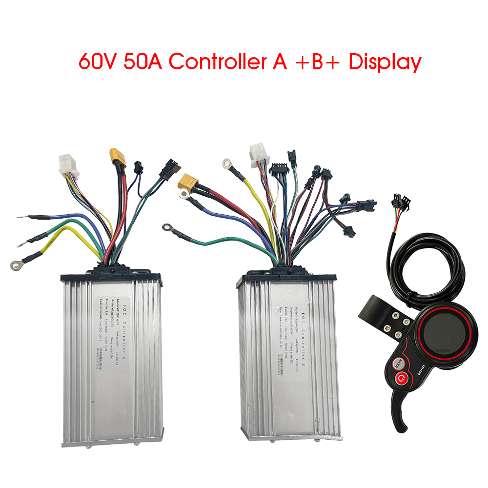 JB FOC Sine Wave 60V 50A Electric Scooter Controller for 3000w - 8000W 10000W 5000w e scooter LH-100 Display PCB Big Screen Accelerator