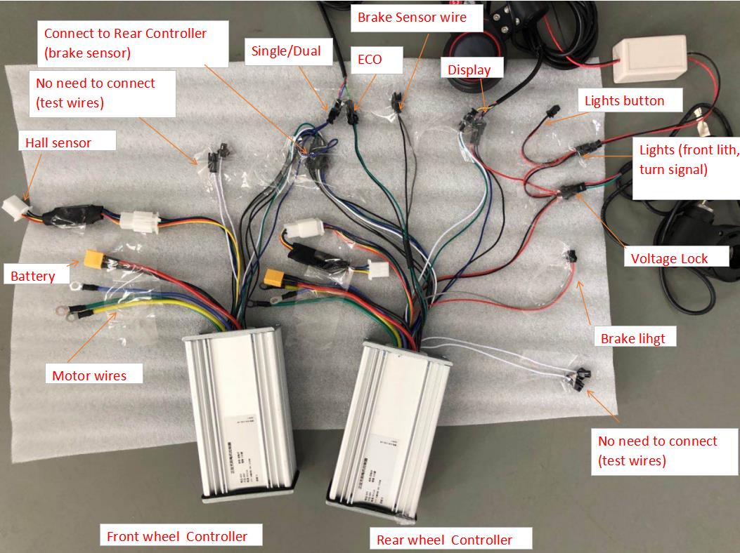 YunLi 60V 45A Controller Electric Scooter LH-100 Display Accelerator