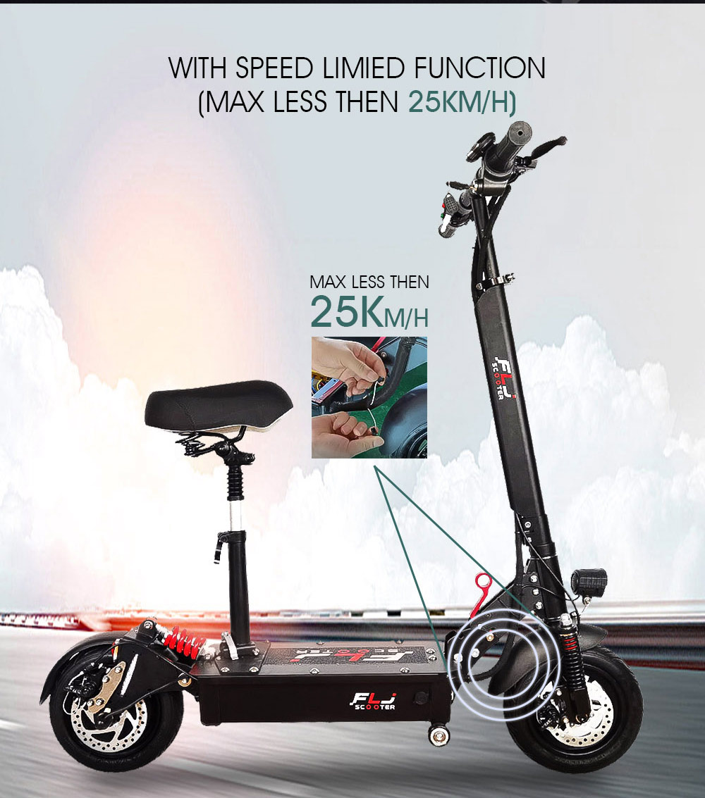 Scooter électrique de moteur de FLJ SK1 1200W 10 pouces 35AH 45km